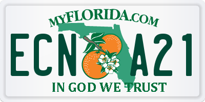 FL license plate ECNA21