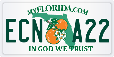 FL license plate ECNA22
