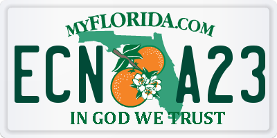 FL license plate ECNA23