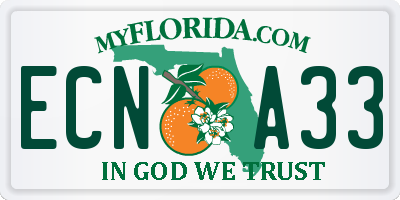FL license plate ECNA33