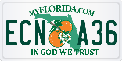 FL license plate ECNA36