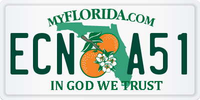 FL license plate ECNA51
