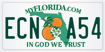 FL license plate ECNA54