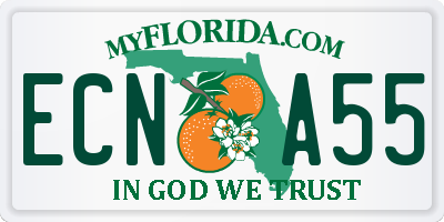 FL license plate ECNA55