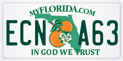 FL license plate ECNA63