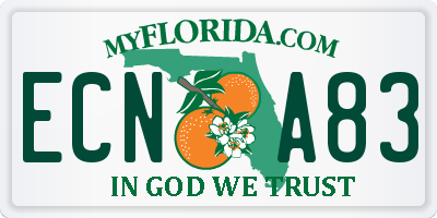 FL license plate ECNA83