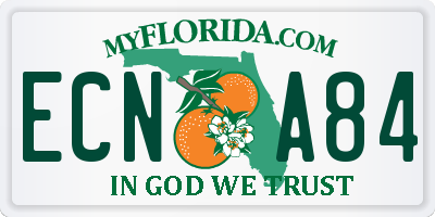 FL license plate ECNA84