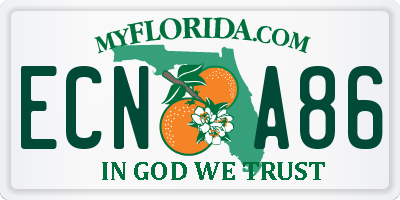 FL license plate ECNA86