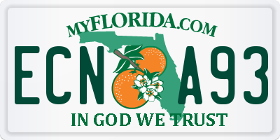 FL license plate ECNA93