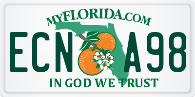 FL license plate ECNA98
