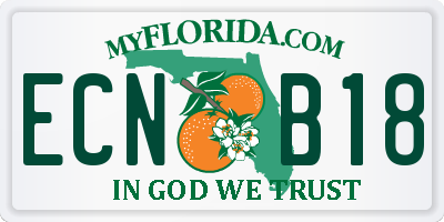 FL license plate ECNB18