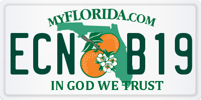FL license plate ECNB19