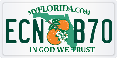 FL license plate ECNB70