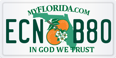 FL license plate ECNB80