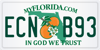 FL license plate ECNB93