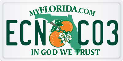 FL license plate ECNC03