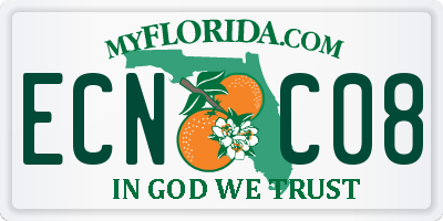 FL license plate ECNC08