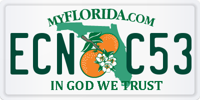 FL license plate ECNC53