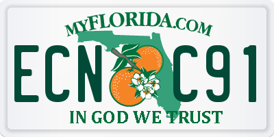 FL license plate ECNC91