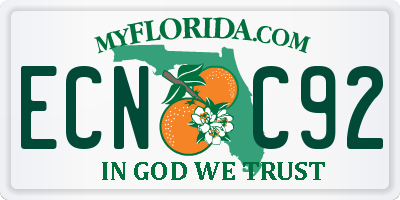FL license plate ECNC92