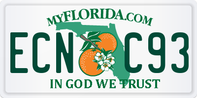 FL license plate ECNC93