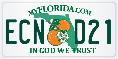 FL license plate ECND21