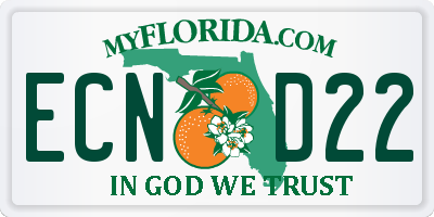 FL license plate ECND22