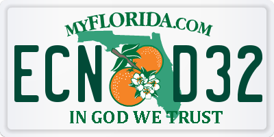 FL license plate ECND32