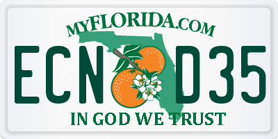FL license plate ECND35