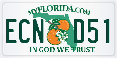 FL license plate ECND51