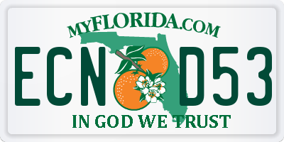 FL license plate ECND53