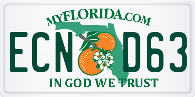 FL license plate ECND63