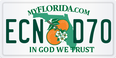 FL license plate ECND70