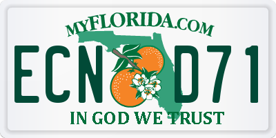 FL license plate ECND71