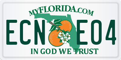 FL license plate ECNE04