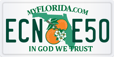 FL license plate ECNE50