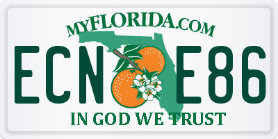 FL license plate ECNE86