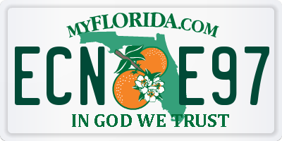 FL license plate ECNE97
