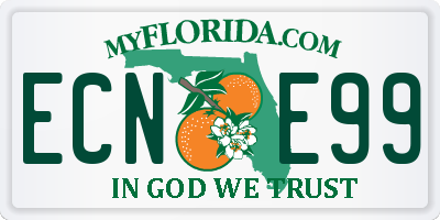 FL license plate ECNE99