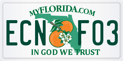 FL license plate ECNF03