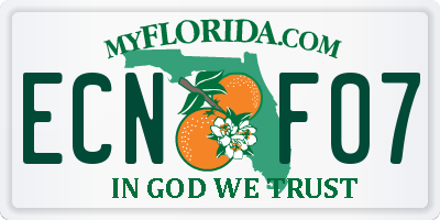 FL license plate ECNF07