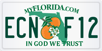 FL license plate ECNF12