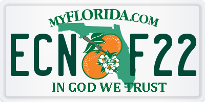 FL license plate ECNF22
