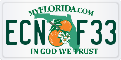 FL license plate ECNF33