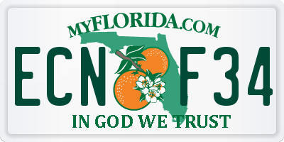 FL license plate ECNF34