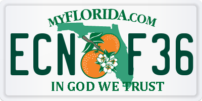 FL license plate ECNF36
