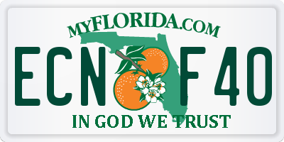FL license plate ECNF40