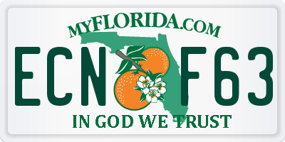 FL license plate ECNF63