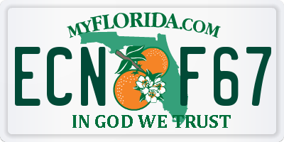 FL license plate ECNF67