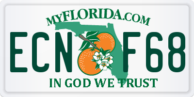 FL license plate ECNF68